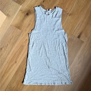 H&M Divided Heather Gray Sleeveless Long Tunic Tank Top Muscle Tee S